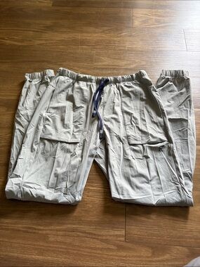 Fabletics Light Gray Men's Drawstring Cargo Pants